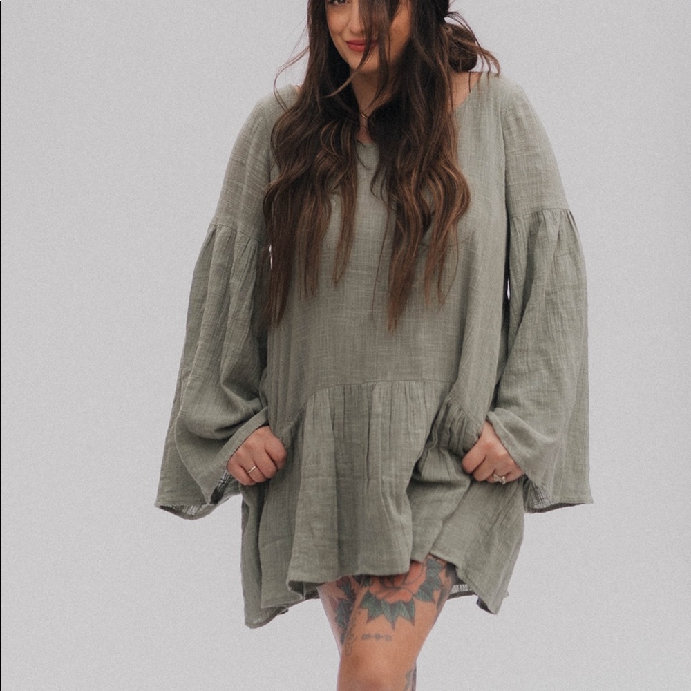 Free people green mini dress